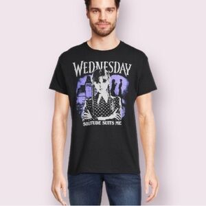 Wednesday Men's and Big Men's Short Sleeve Graphic Tee in Black